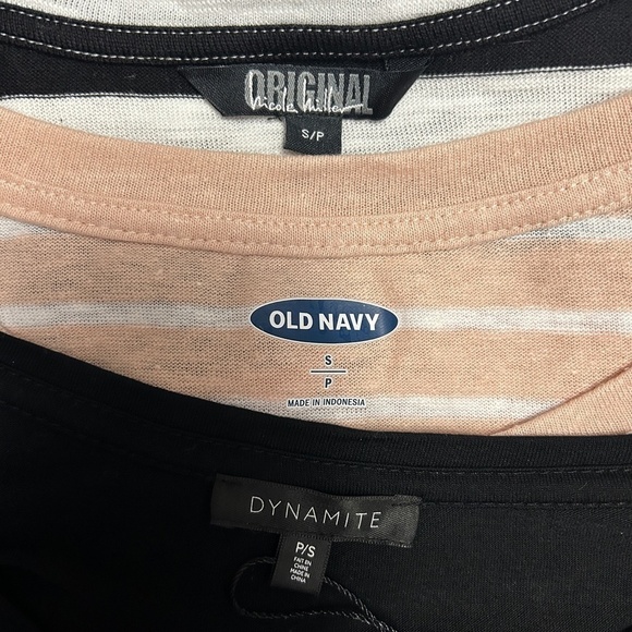 Lot 3 Tops Tanks Shirts Old Navy Nicole Miller Dynamite Black Blush White NWT - Picture 10 of 13